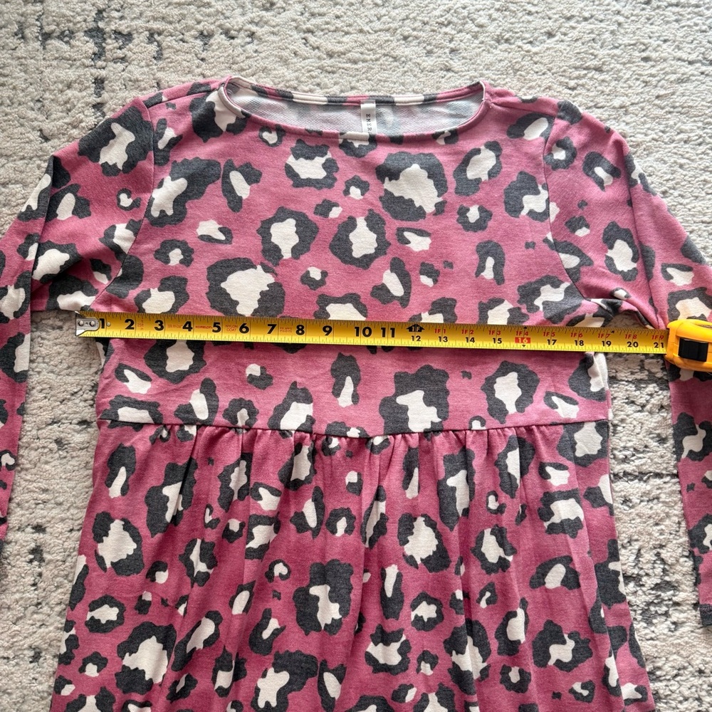 NWOT-Emerald Brand Pink/Merlot/Gray Leopard Long Sleeve Tunic Dress SZ L - Picture 5 of 9